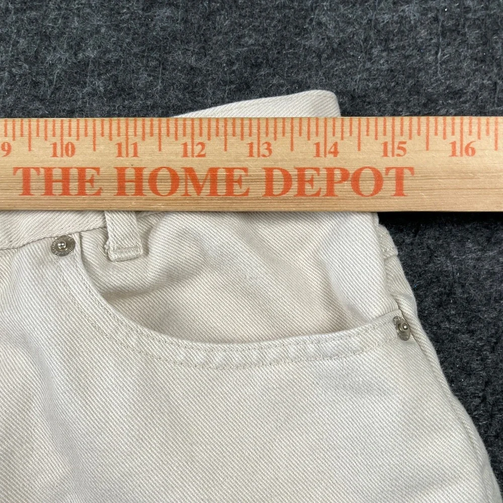 Vintage Cenza by Palmetto Denim Shorts Womens 12 Cream Excellent High Rise Mom